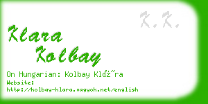 klara kolbay business card